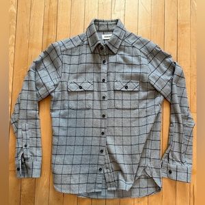 Taylor Stitch California Shirt Grey Blue Plaid Size 38 Small